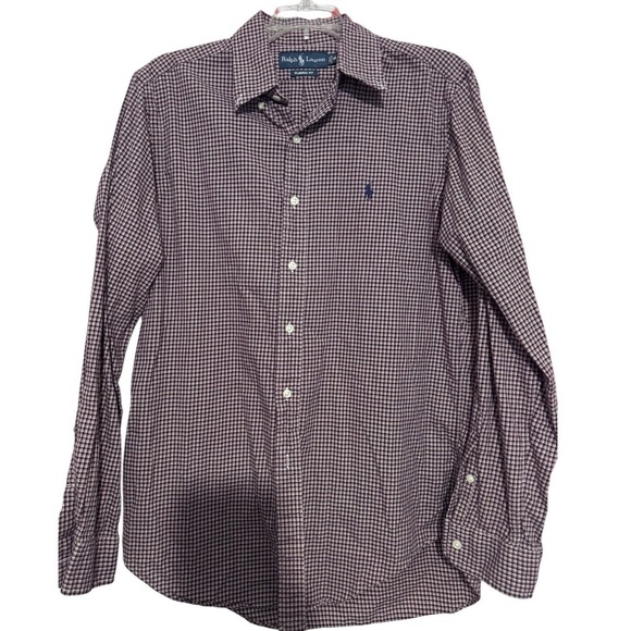 Ralph Lauren Other - Ralph Lauren Mens Classic Fit Burgundy White Check Button Down Shirt Size M